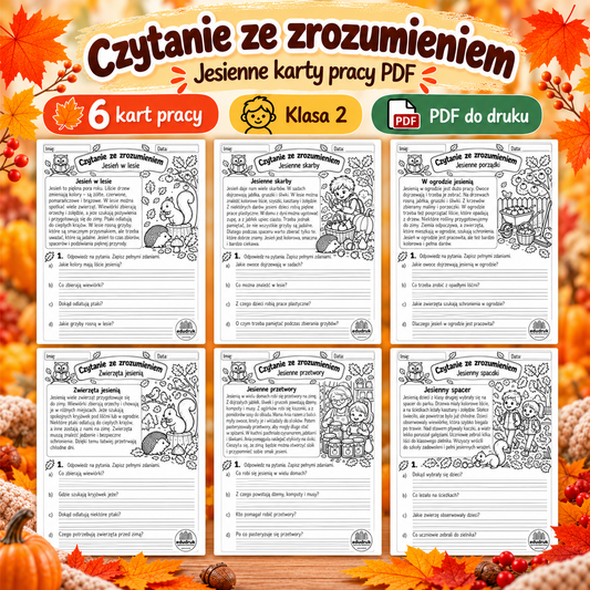 Czytanie ze zrozumieniem - 6 karty pracy PDF do druku